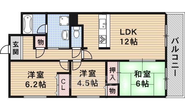 エルム摂津301の間取り図